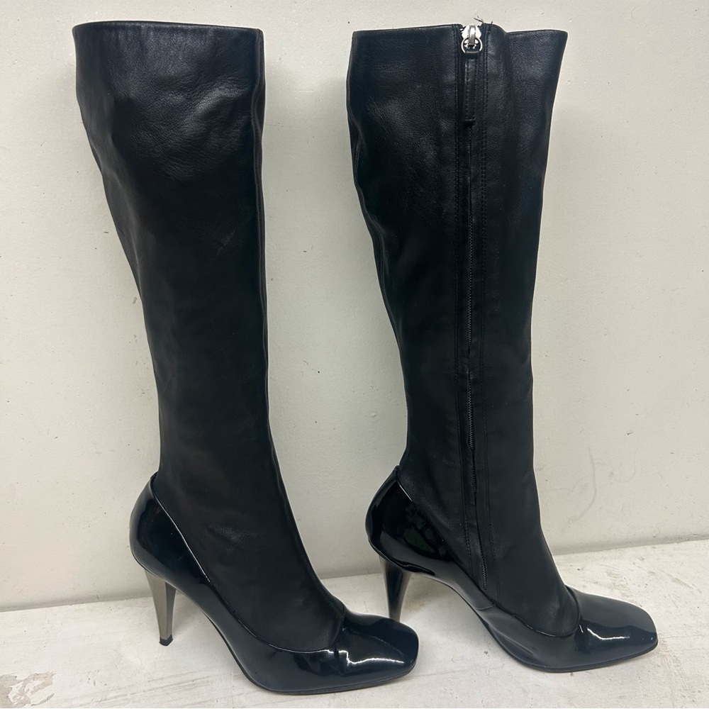 GIUSEPPE ZANOTI: Women’s Black Leather Knee High Boots [Vintage]